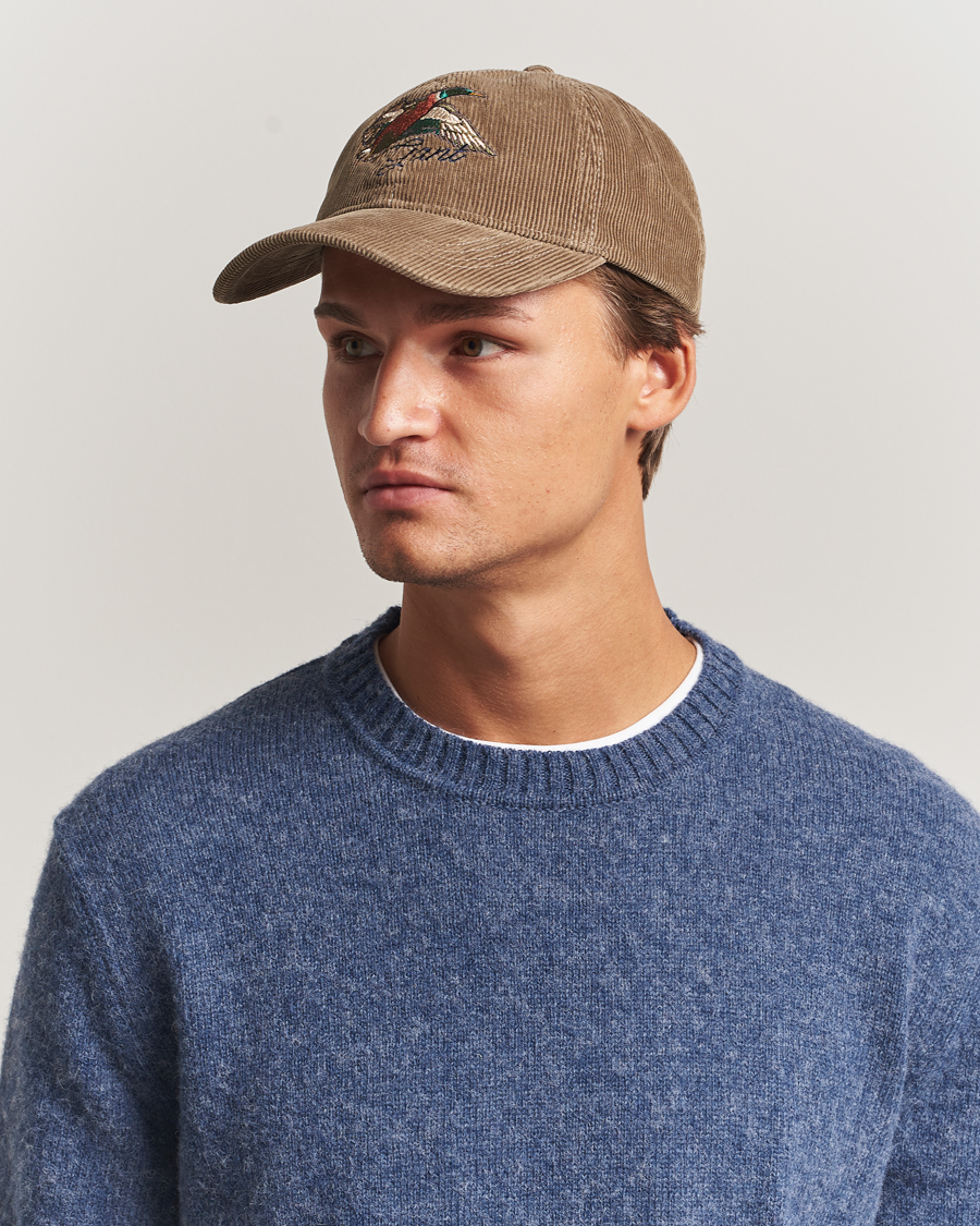 Herre | Hatte & kasketter | GANT | Graphic Embroidered Washed Cord Cap Taupe Beige