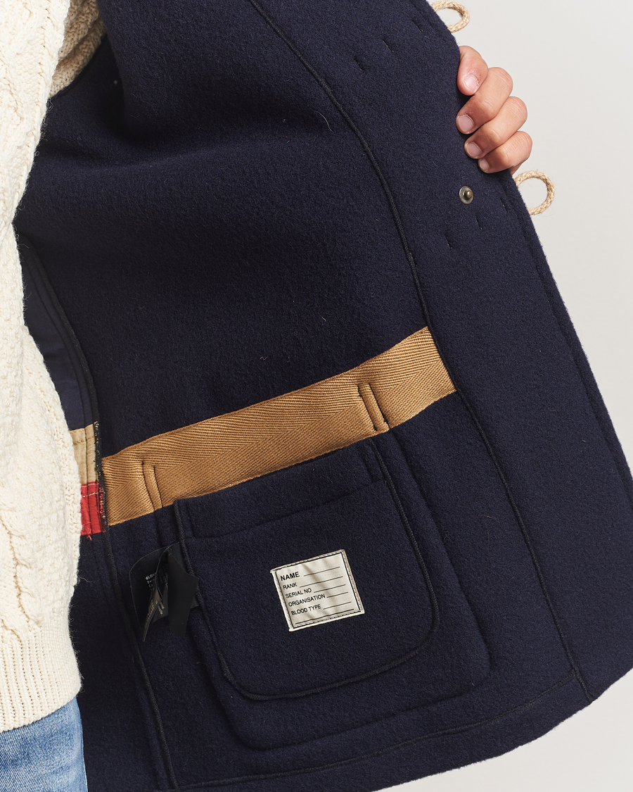 Herre | Jakker | Gloverall | Mid Length Monty Union Jack Duffle Coat Navy