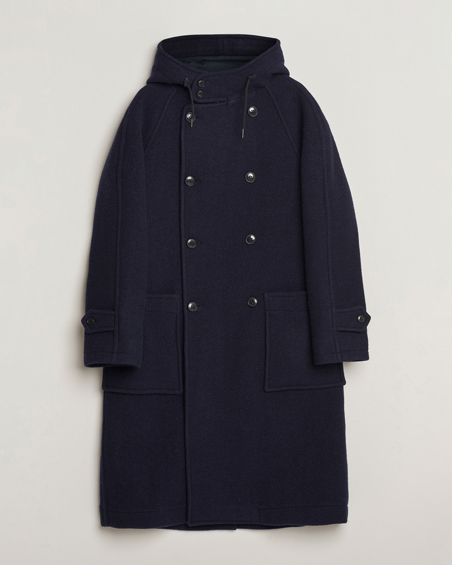 Herre | Jakker | Gloverall | Raglan Wool Coat Navy
