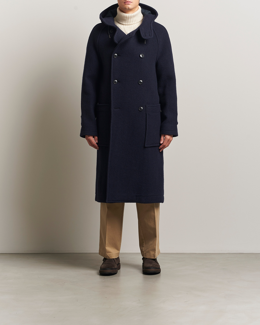 Herre | Jakker | Gloverall | Raglan Wool Coat Navy