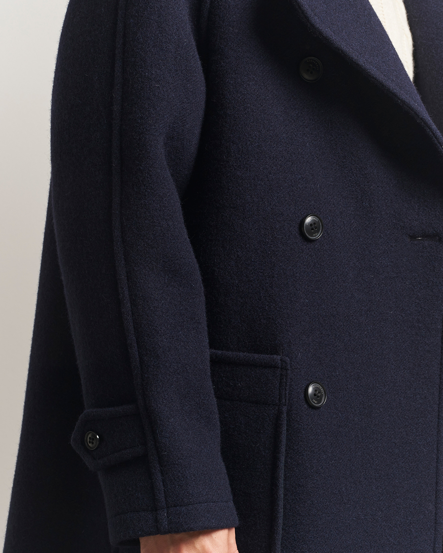 Herre | Jakker | Gloverall | Raglan Wool Coat Navy
