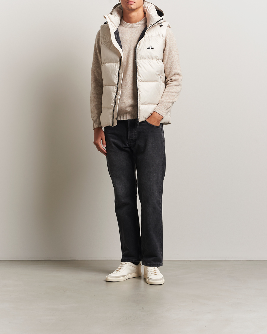 Herre | Veste | J.Lindeberg | Daryl Down Hooded Vest Moonbeam