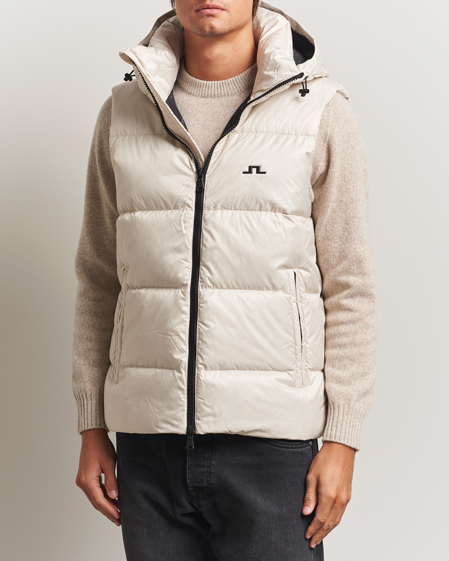 Herre | Veste | J.Lindeberg | Daryl Down Hooded Vest Moonbeam