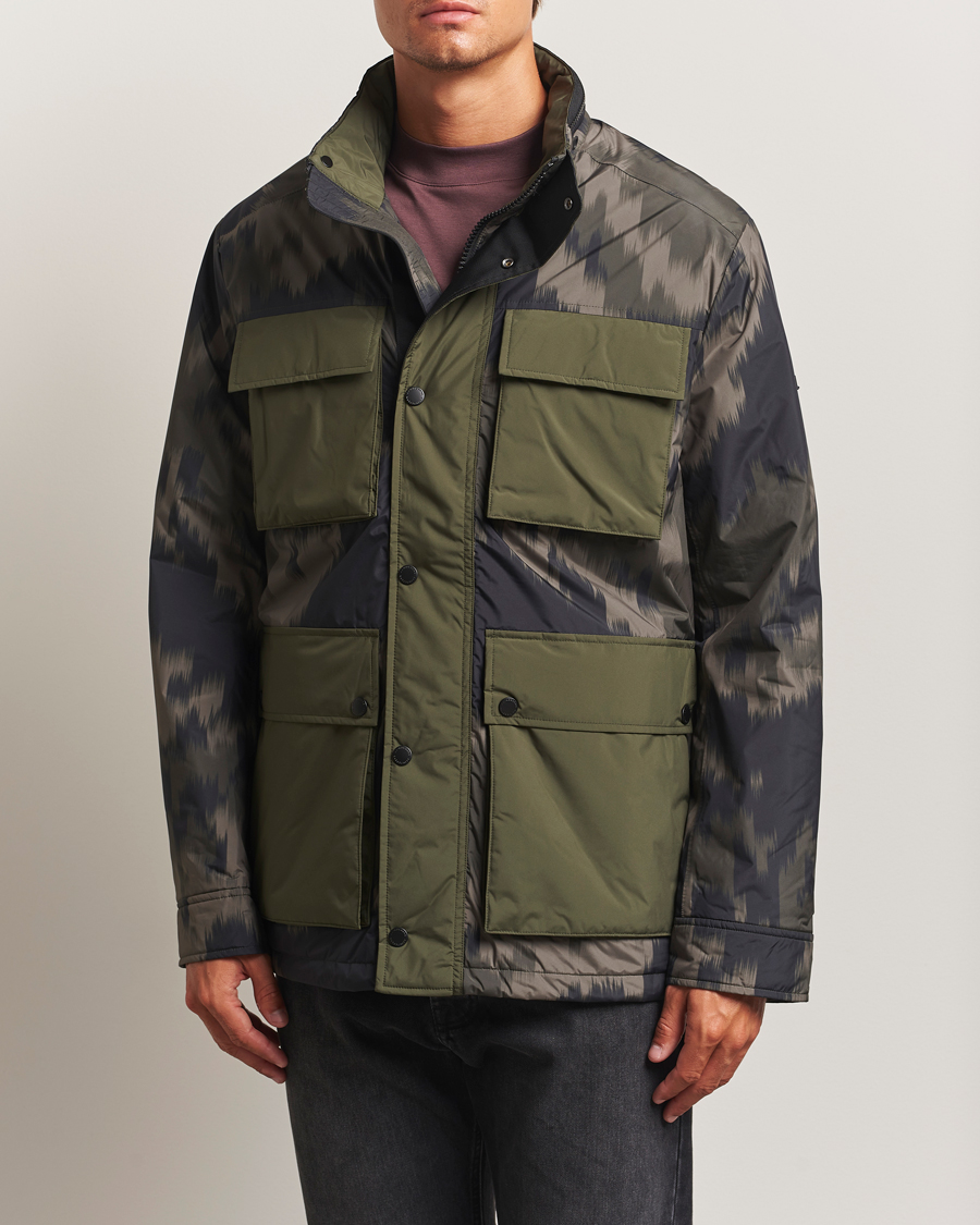 Herre | Jakker | J.Lindeberg | Aiden 2L Padded Printed Field Jacket Wrap Forest