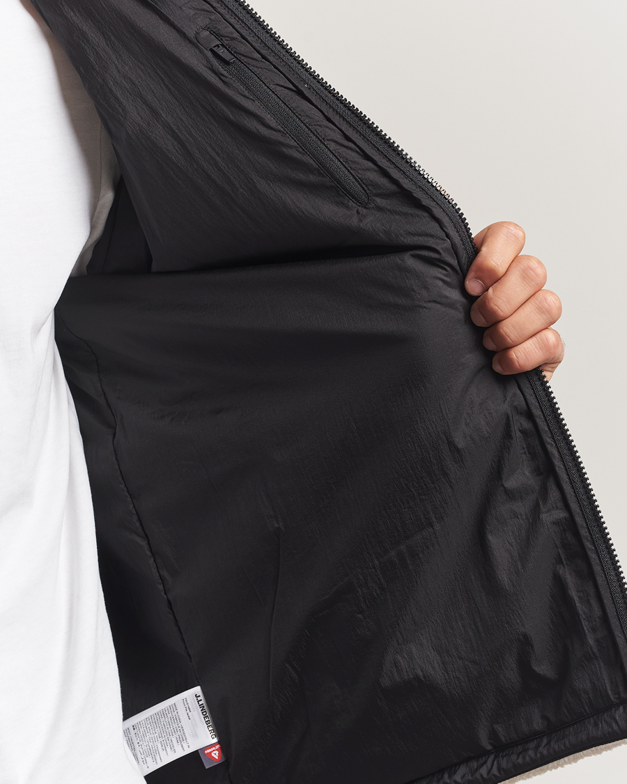 Herre | Trøjer | J.Lindeberg | Provo Pile Hooded Full Zip Moonbeam
