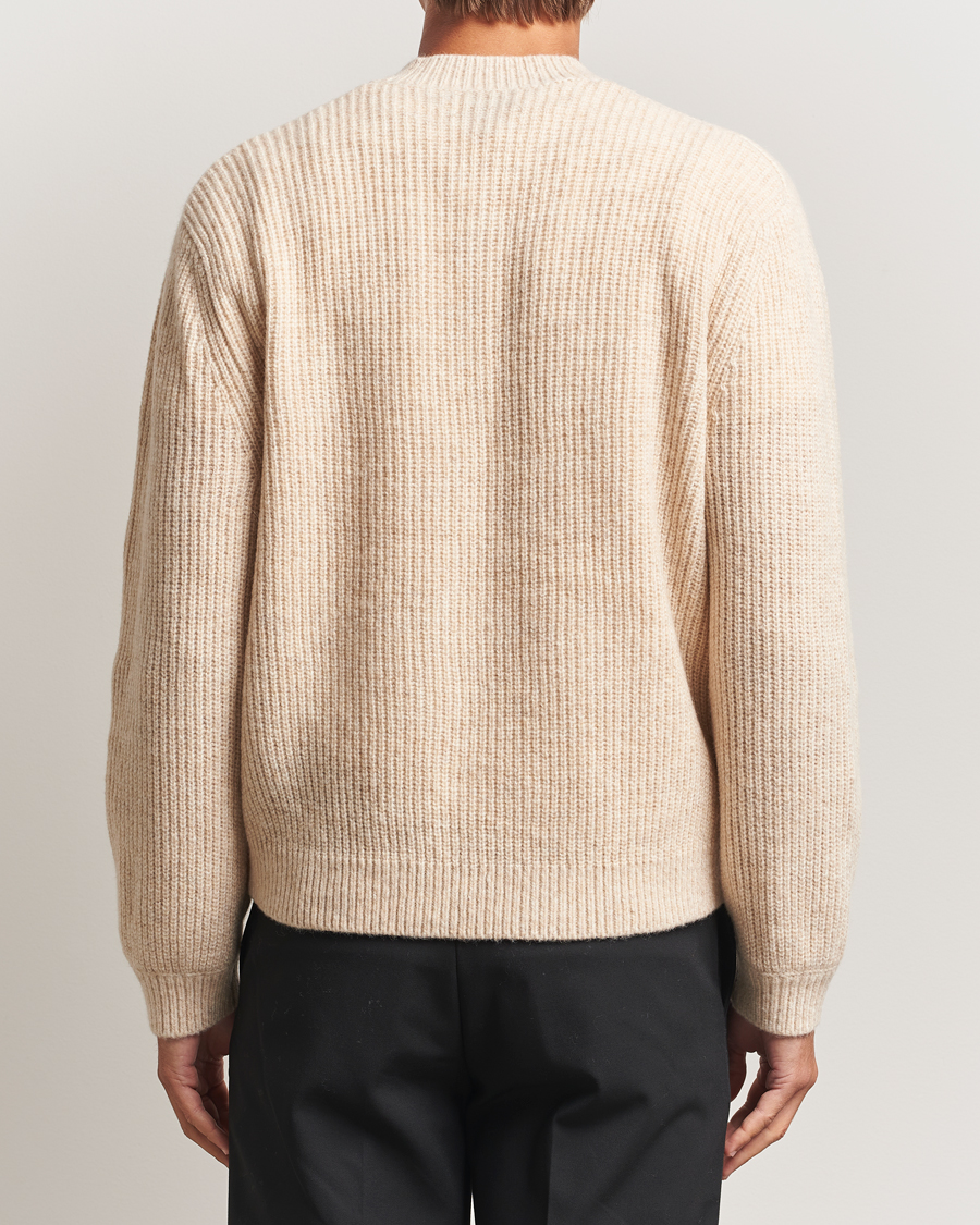 Herre | Trøjer | J.Lindeberg | Vitor Wool Heavy Knitted V-Neck Moonbeam Melange