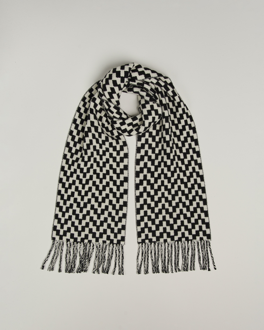 Herre | Halstørklæder | J.Lindeberg | Jared Stacked Bridge Wool Scarf Black/White
