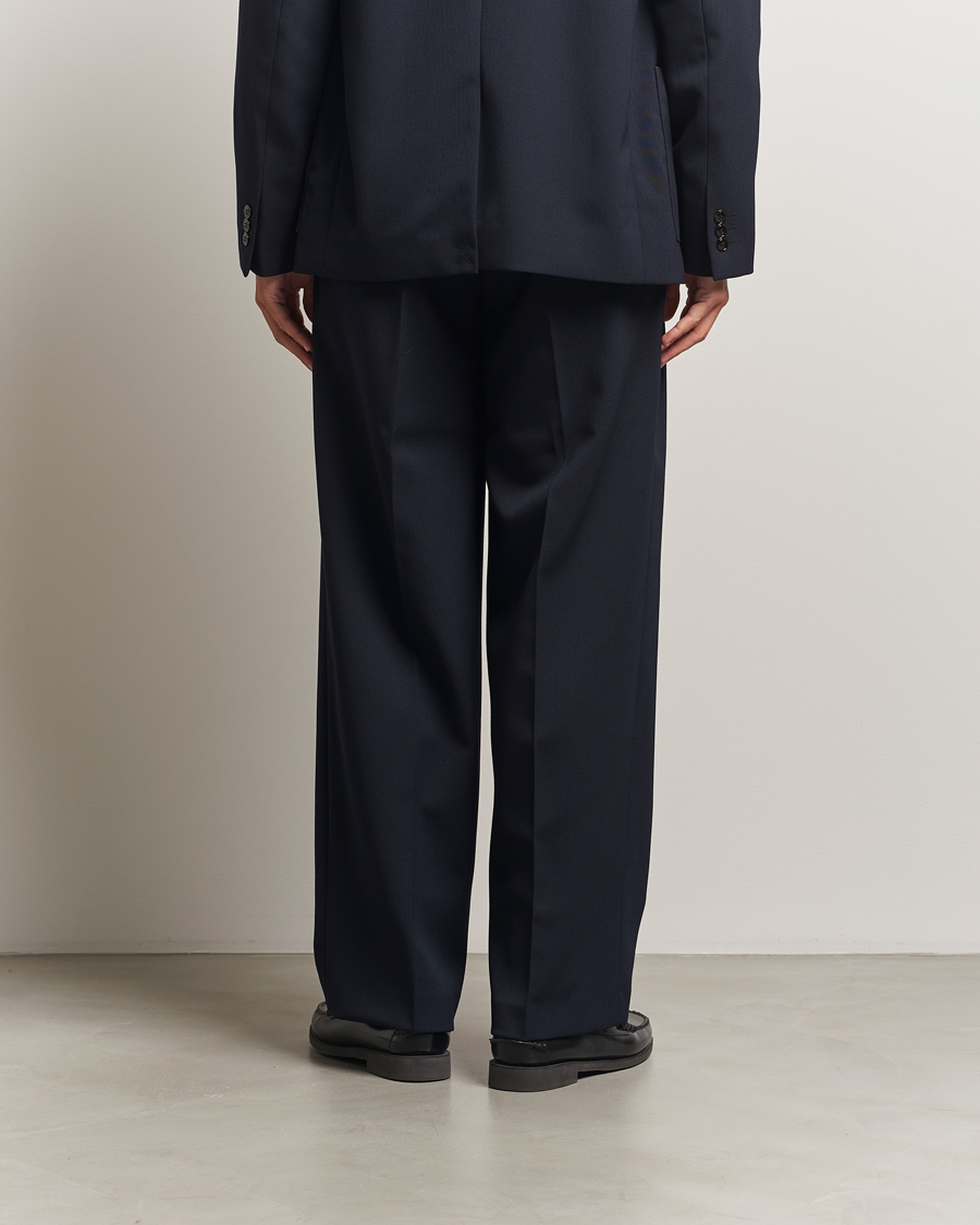 Herre | Bukser | NN07 | Justin Double Pleated Suit Trousers Deep Navy