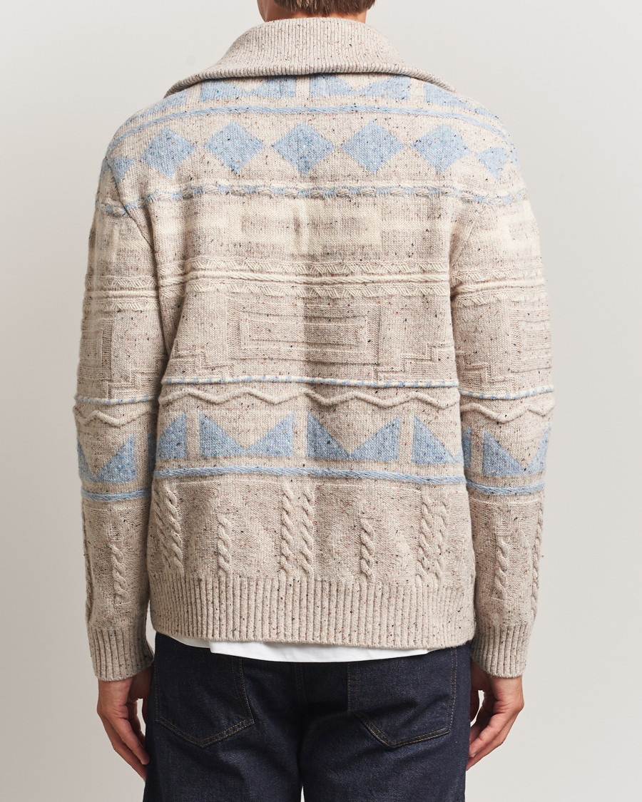 Herre | Trøjer | NN07 | William Heavy Knitted Wool Half Zip Ecru