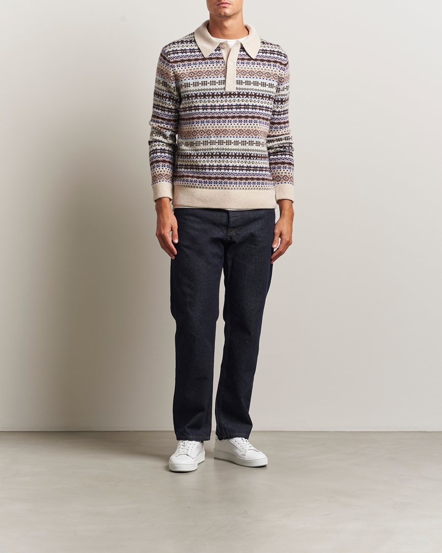 Herre | Trøjer | NN07 | Robbie Fairisle Knitted Polo Multi