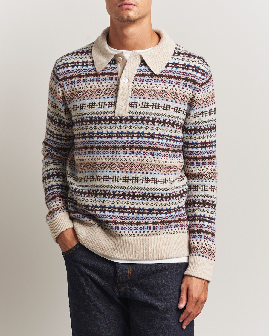 Herre | Trøjer | NN07 | Robbie Fairisle Knitted Polo Multi