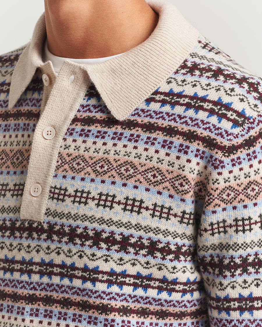 Herre | Trøjer | NN07 | Robbie Fairisle Knitted Polo Multi