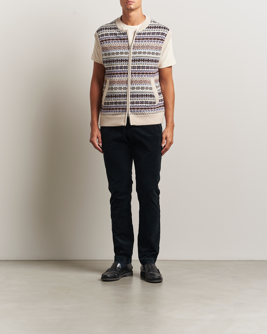 Herre | Trøjer | NN07 | Robbie Fairisle Full Zip Vest Multi