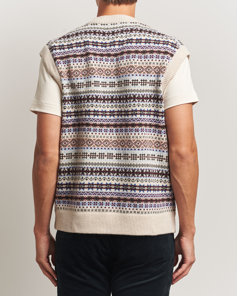 Herre | Trøjer | NN07 | Robbie Fairisle Full Zip Vest Multi