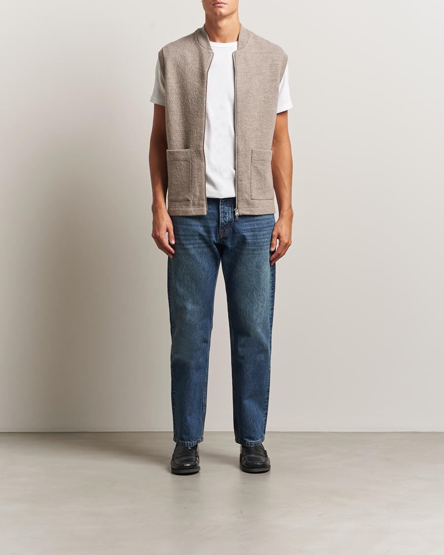 Herre | Trøjer | NN07 | Boiled Wool Vest Khaki Beige