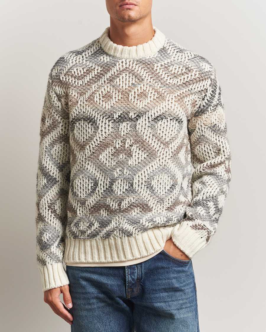 Herre | Trøjer | NN07 | Brady Heavy Knitted Sweater Ivory Multi