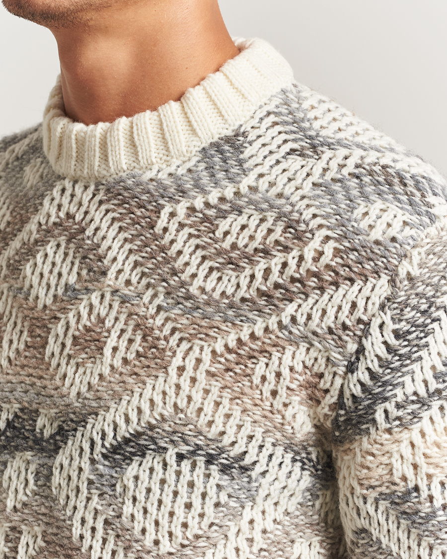 Herre | Trøjer | NN07 | Brady Heavy Knitted Sweater Ivory Multi