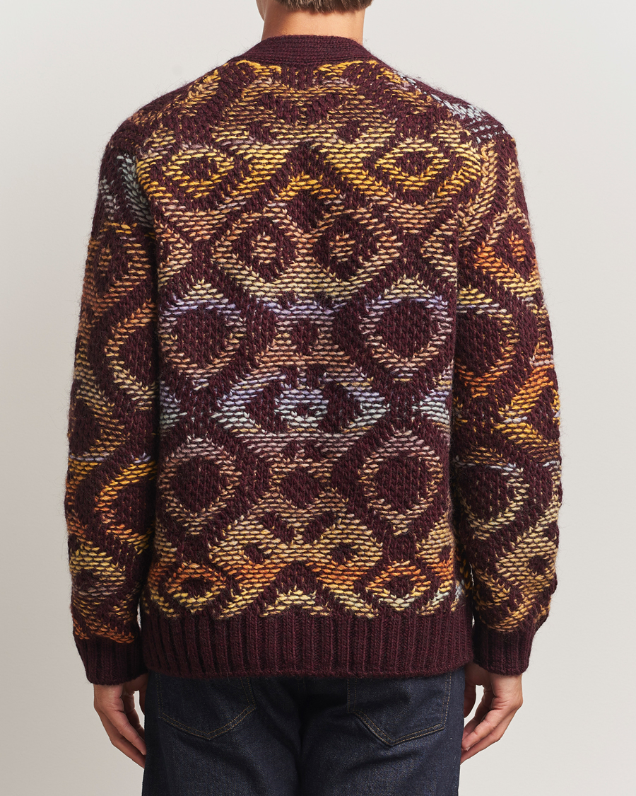 Herre | Trøjer | NN07 | Viggo Heavy Knitted Cardigan Wine Red Multi