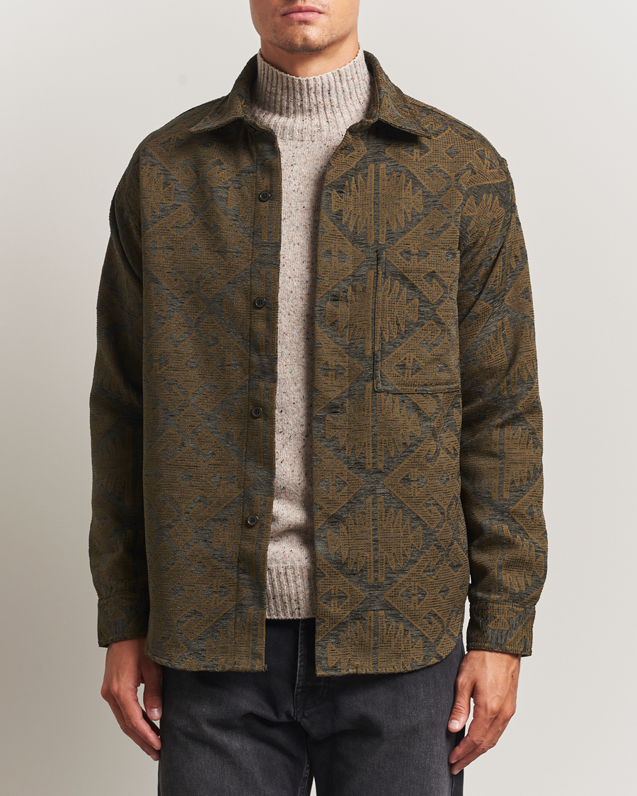 Herre | Skjorter | NN07 | Adwin Printed Overshirt Green Multi