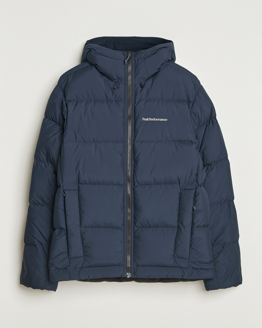 Herre | Jakker | Peak Performance | Rivel Down Hooded Jacket Blue Shadow