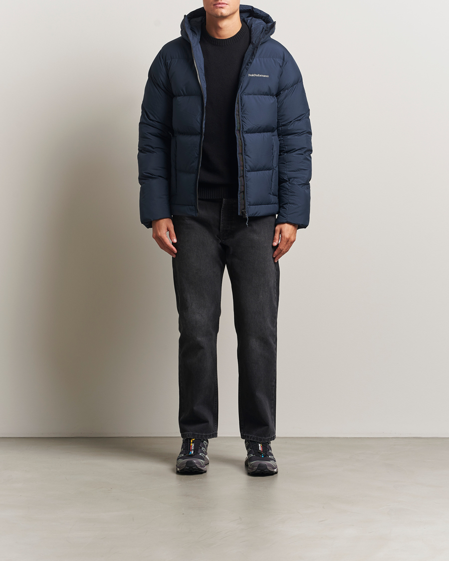 Herre | Jakker | Peak Performance | Rivel Down Hooded Jacket Blue Shadow