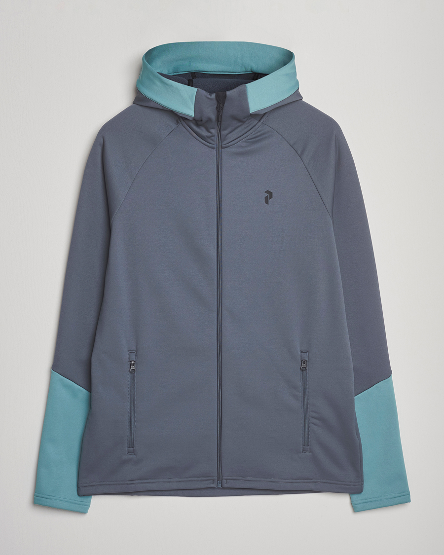 Herre | Trøjer | Peak Performance | Rider Full Zip Hoodie Mountain Mist/Deluded Vision