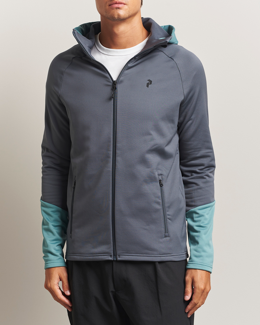 Herre | Trøjer | Peak Performance | Rider Full Zip Hoodie Mountain Mist/Deluded Vision