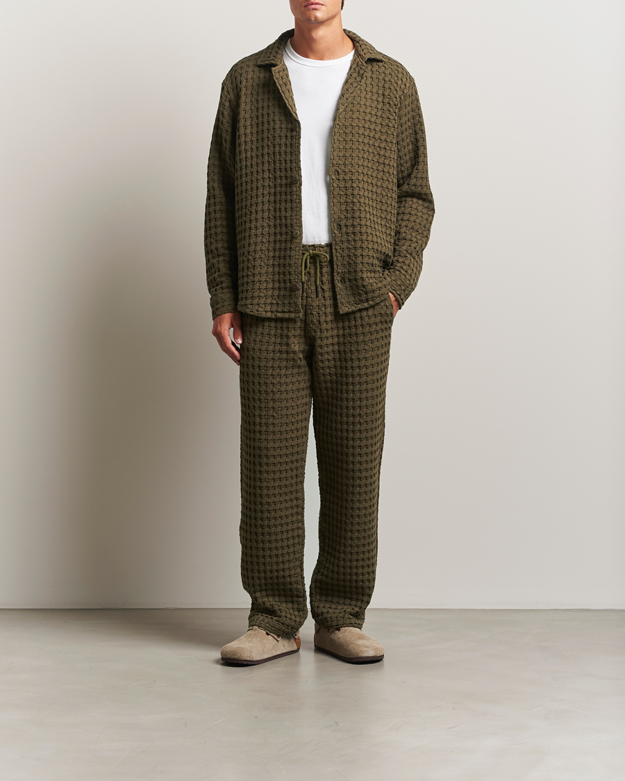 Herre | Bukser | OAS | Turtle Ayora Waffle Pants Dark Green