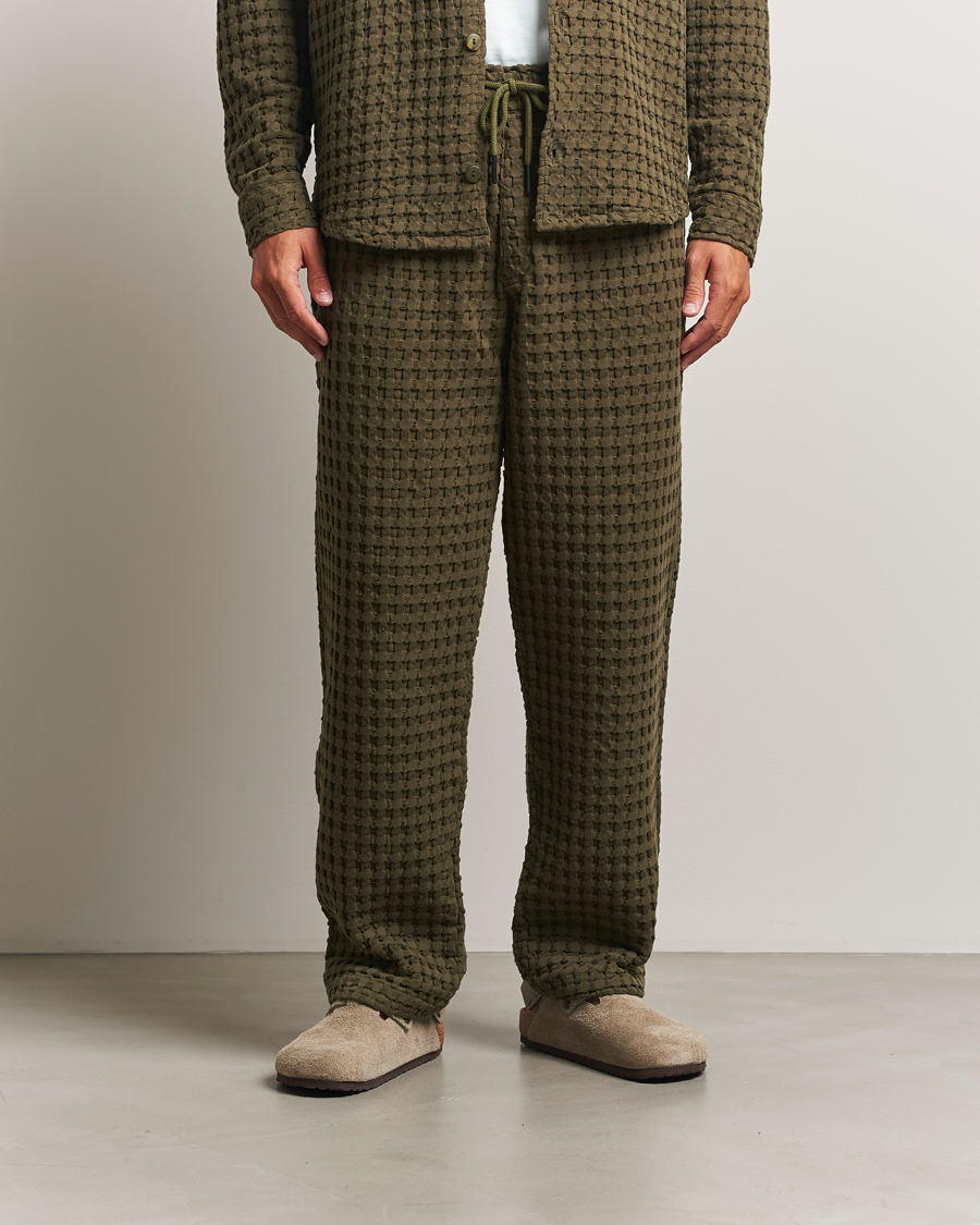 Herre | Bukser | OAS | Turtle Ayora Waffle Pants Dark Green