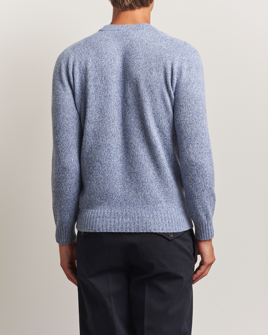 Herre | Trøjer | Altea | Wool/Cashmere Crew Neck Sweater Light Blue Melange