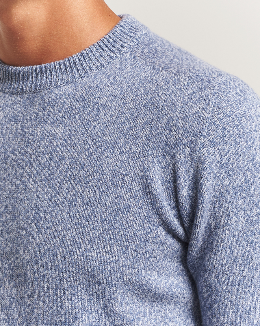 Herre | Trøjer | Altea | Wool/Cashmere Crew Neck Sweater Light Blue Melange