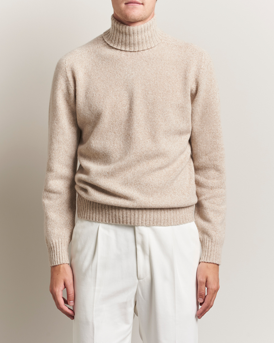 Herre | Trøjer | Altea | Wool/Cashmere Rollneck Beige Melange