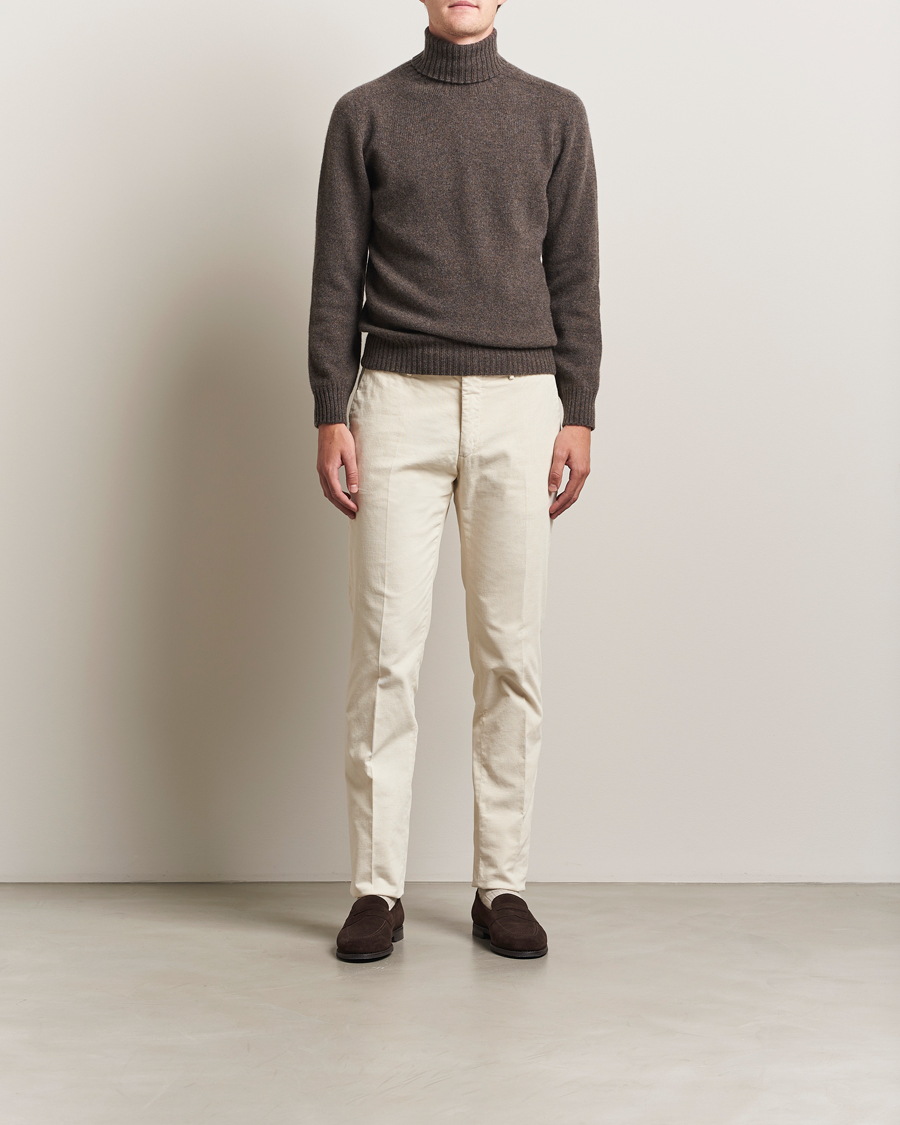Herre | Trøjer | Altea | Wool/Cashmere Rollneck Dark Brown Melange