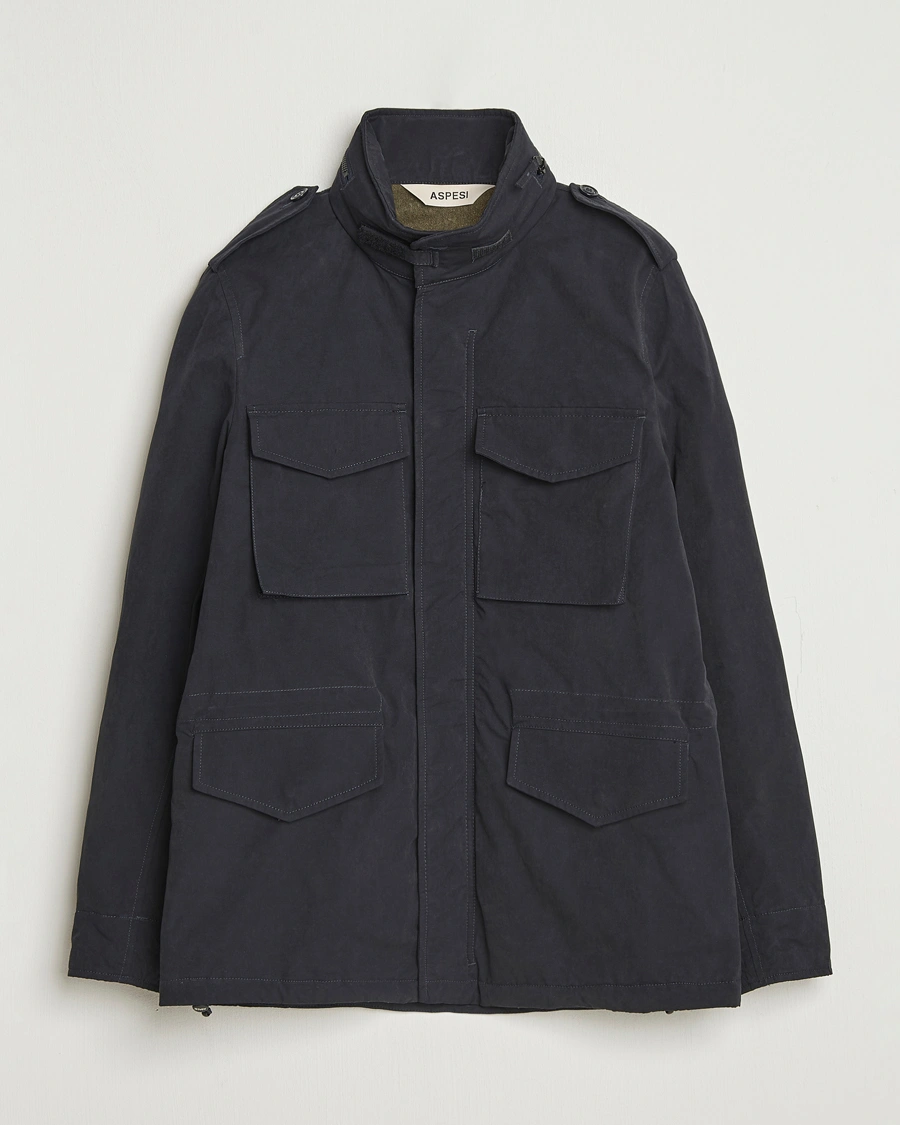Herre | Jakker | Aspesi | Minifield Cotton Field Jacket Navy