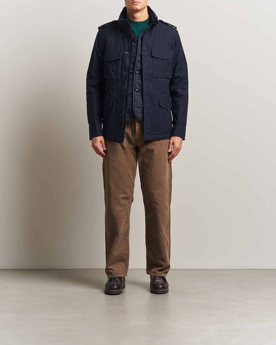 Herre | Jakker | Aspesi | Lined Cotton Field Jacket Navy