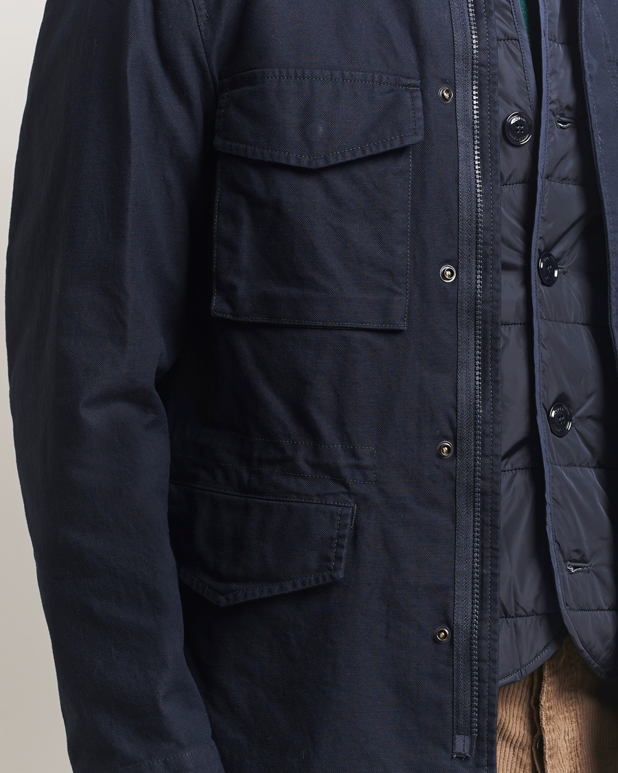 Herre | Jakker | Aspesi | Lined Cotton Field Jacket Navy