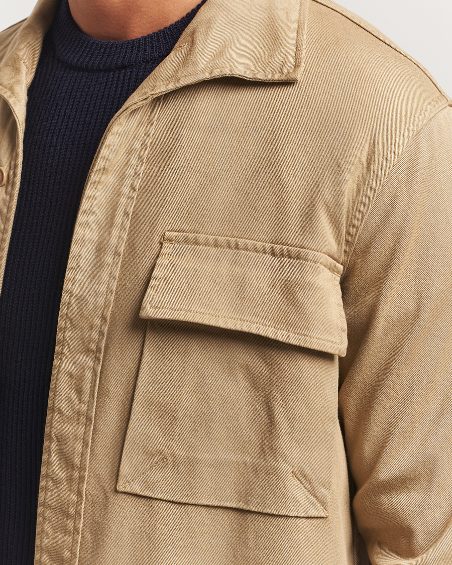 Herre | Skjorter | Aspesi | Twill Cotton Overshirt Beige