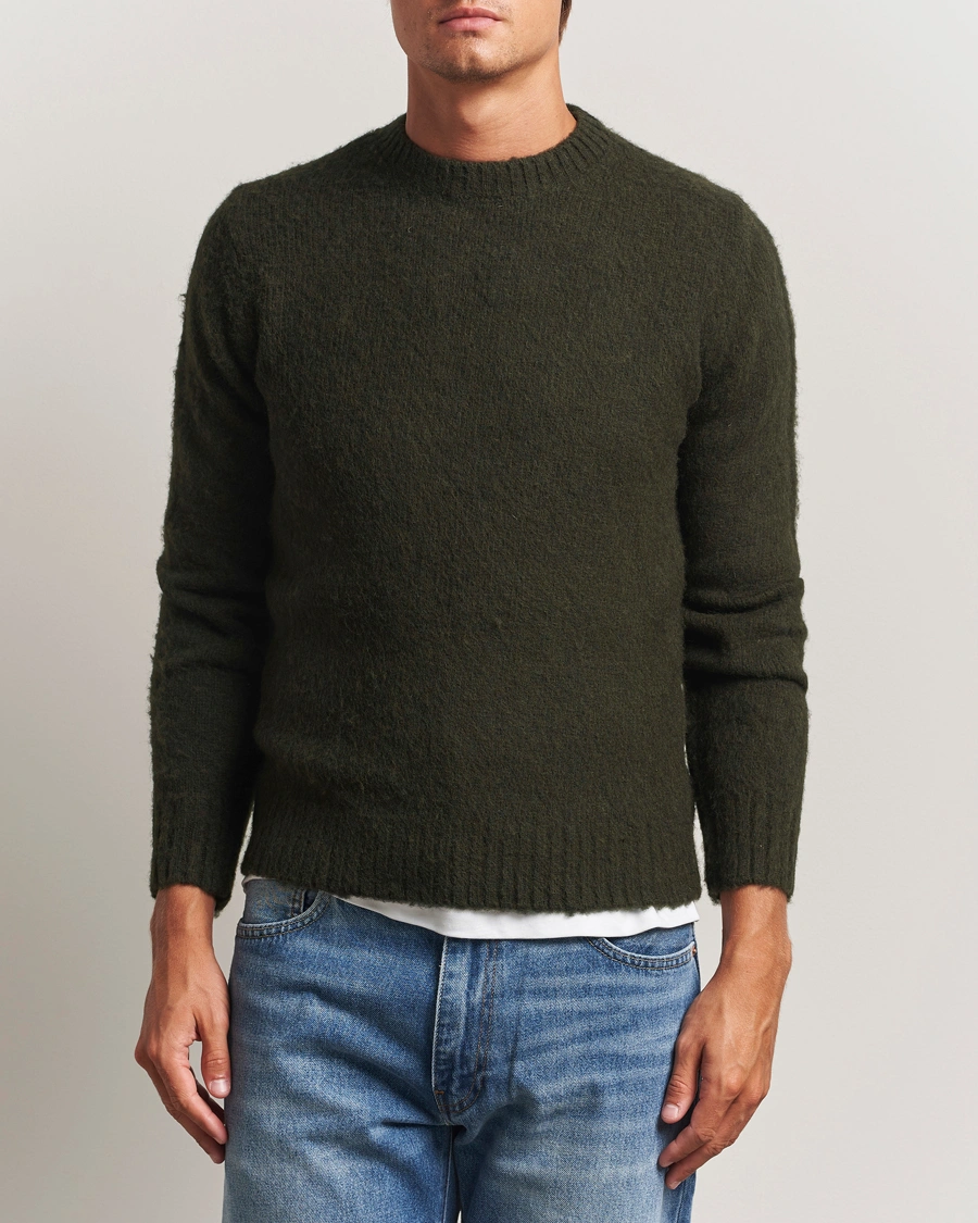 Herre | Trøjer | Aspesi | Brushed Shetland Sweater Hunting Green