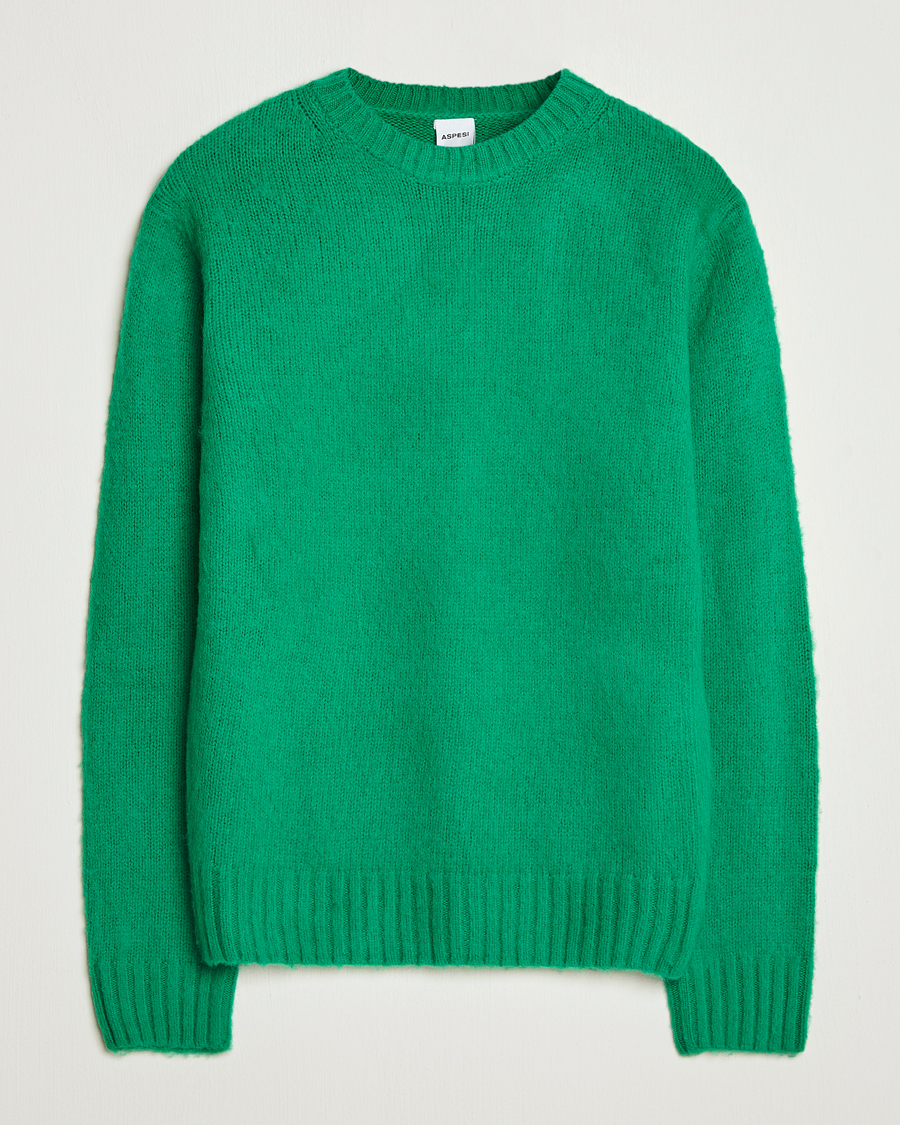 Herre | Trøjer | Aspesi | Brushed Shetland Sweater Green