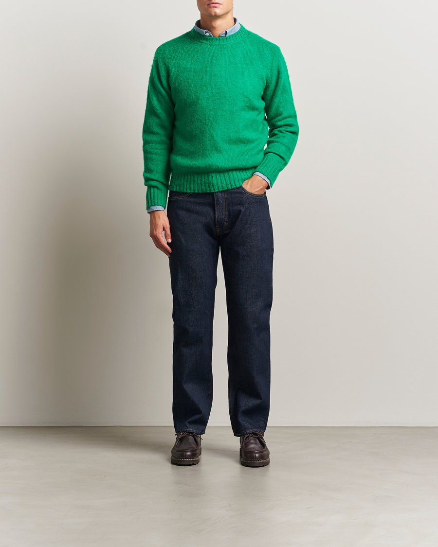 Herre | Trøjer | Aspesi | Brushed Shetland Sweater Green