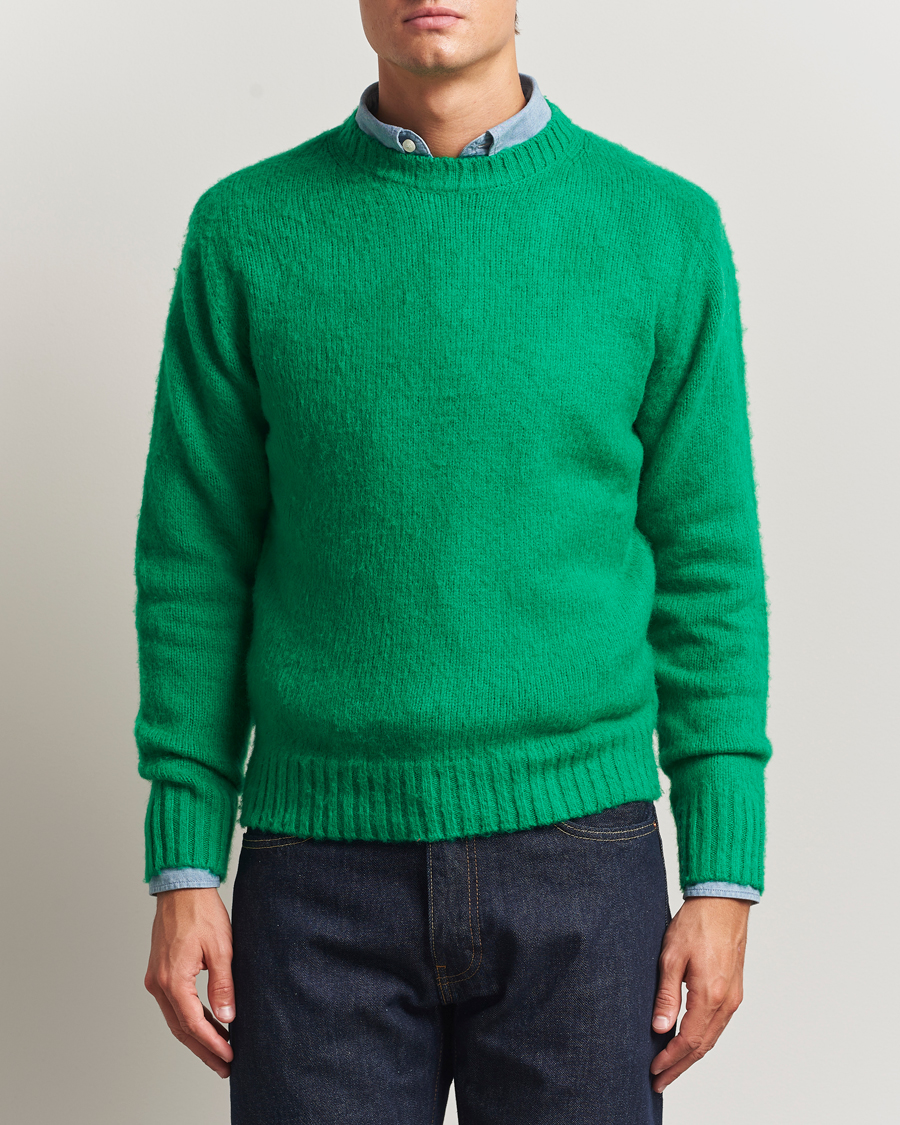 Herre | Trøjer | Aspesi | Brushed Shetland Sweater Green