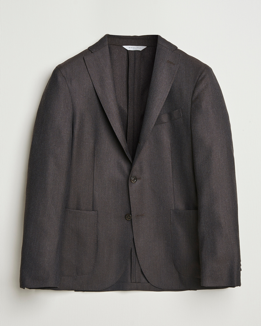Herre | Blazere & jakker | Boglioli | K Jacket Wool Hopsack Blazer Dark Brown