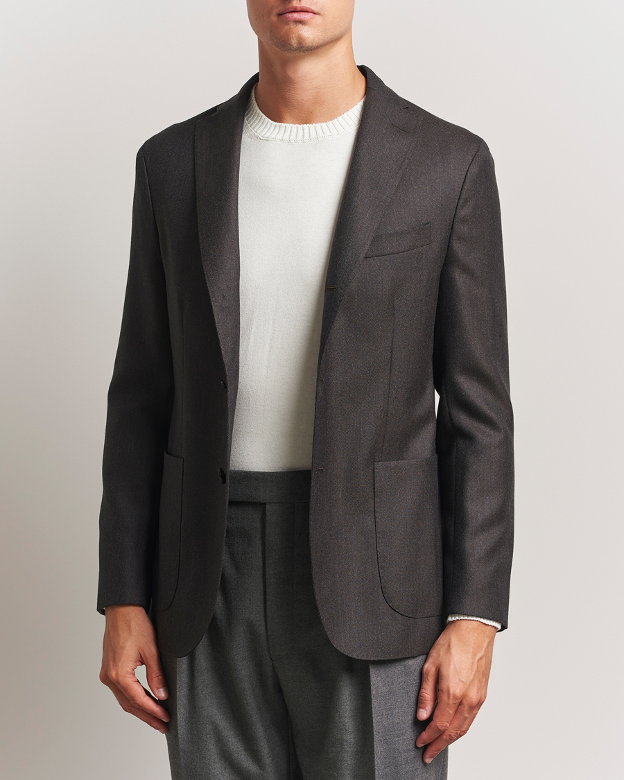 Herre | Blazere & jakker | Boglioli | K Jacket Wool Hopsack Blazer Dark Brown