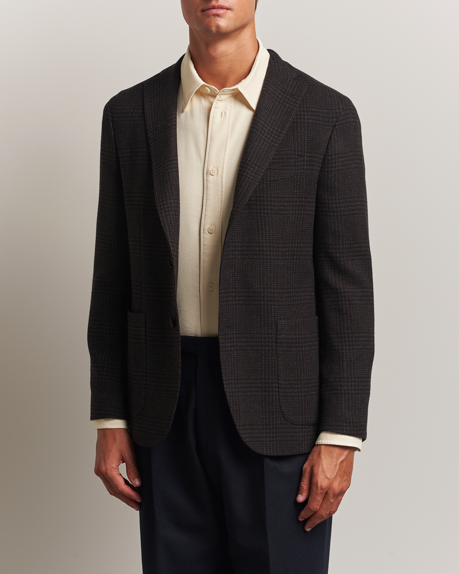 Herre | Blazere & jakker | Boglioli | K Jacket Cashmere/Wool Check Blazer Dark Brown