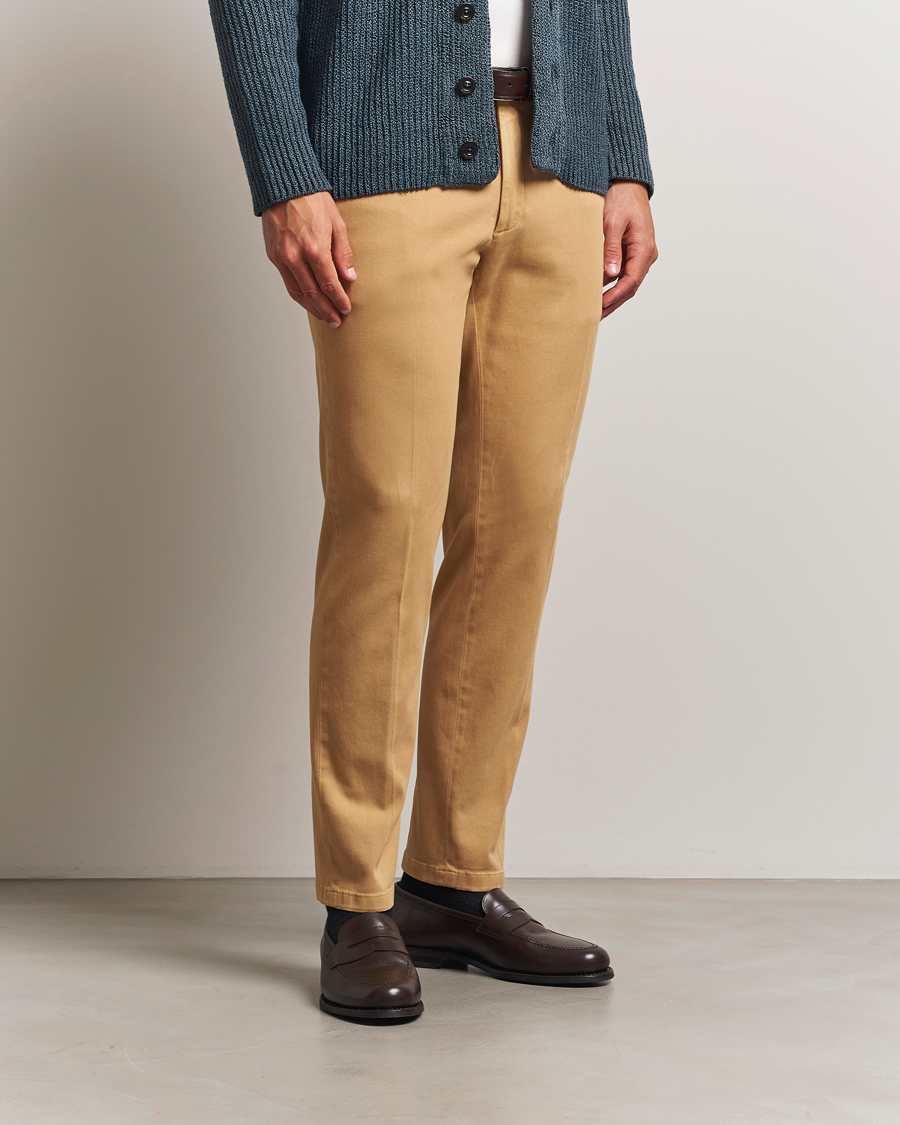 Herre | Bukser | Boglioli | Cotton Twill Trousers Beige
