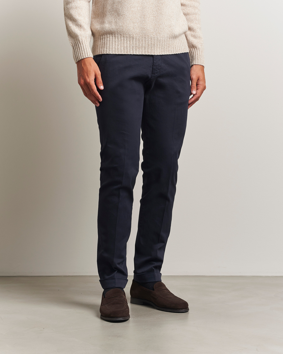 Herre | Bukser | Briglia 1949 | Slim Fit Cotton Stretch Chino Navy