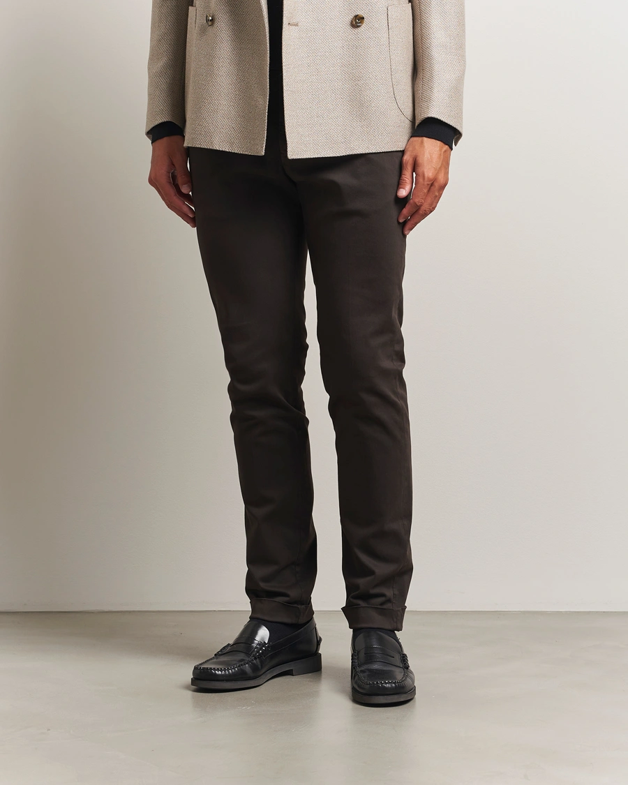Herre | Bukser | Briglia 1949 | Slim Fit Cotton Stretch Chino Dark Brown
