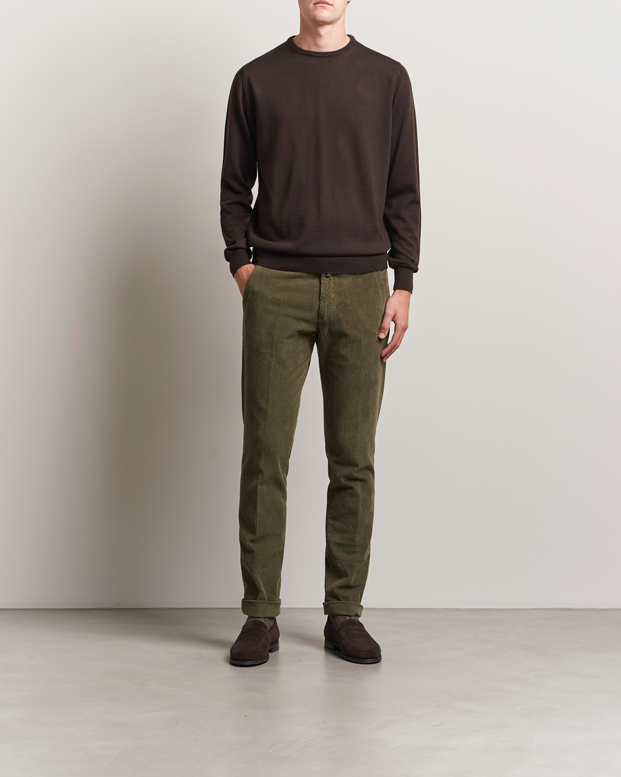 Herre | Bukser | Briglia 1949 | Slim Fit Corduroy Trousers Dark Green