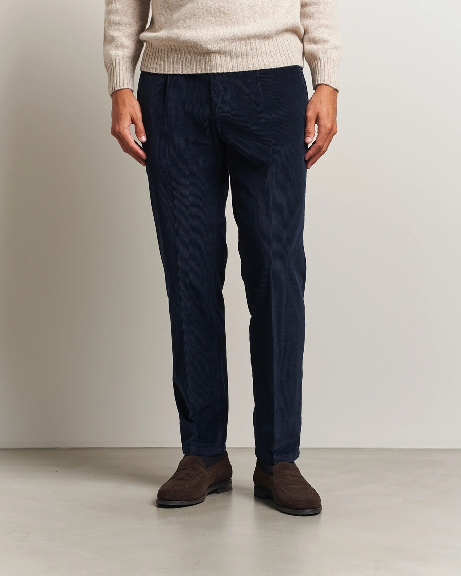 Herre | Bukser | Briglia 1949 | Easy Fit Corduroy Trousers Navy