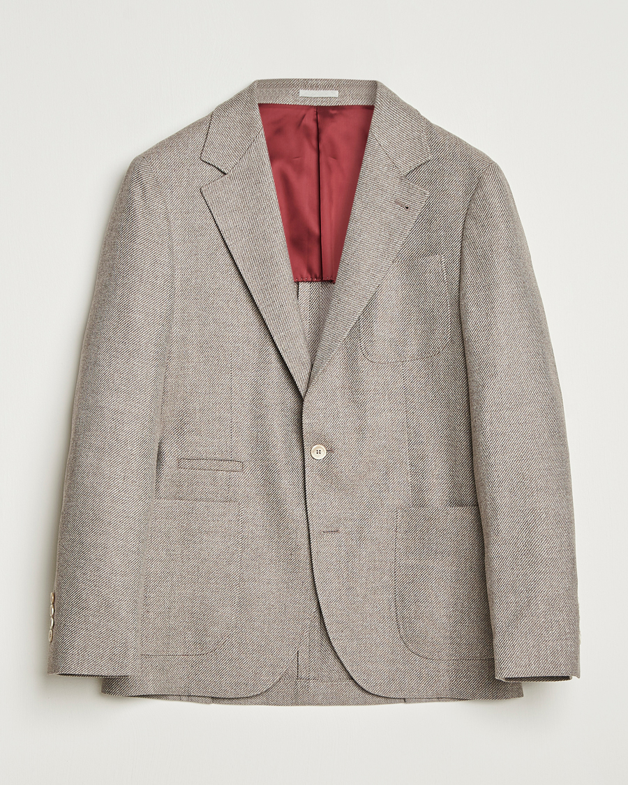 Herre | Blazere & jakker | Brunello Cucinelli | Single Breasted Wool/Cashmere Twill Blazer Beige